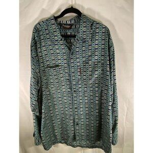 Cross‎ Colours CXC Men's Geometric Long Sleeve Button Down Shirt XXL